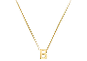9ct Yellow Gold Plain Single Initial B Necklace