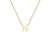 9ct Yellow Gold Plain Single Initial N Necklace