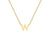 9ct Yellow Gold Plain Single Initial W Necklace