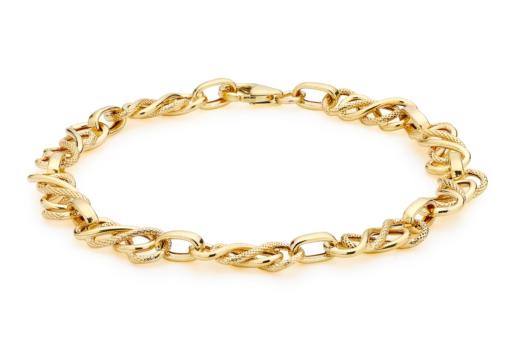 9ct Gold Textured Celtic Link Bracelet