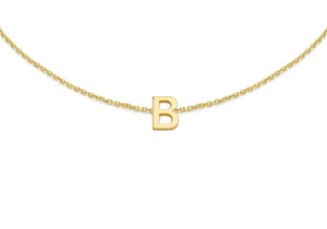 9ct Yellow Gold Plain Single B Initial Bracelet