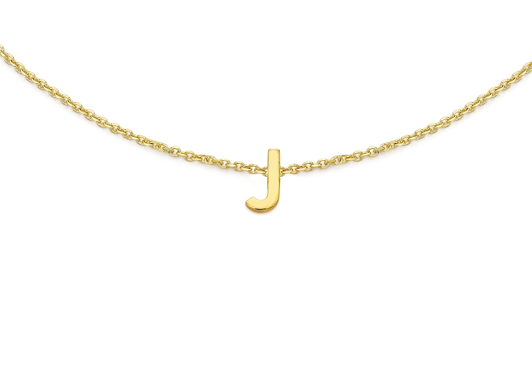 9ct Yellow Gold Plain Single J Initial Bracelet