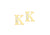 9ct Yellow Gold Initial 'K' Crystal Stud Earring