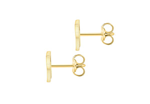 9ct Yellow Gold Initial 'R' Crystal Stud Earring