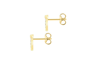 9ct Yellow Gold Initial 'T' Crystal Stud Earring