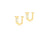 9ct Yellow Gold Initial 'U' Crystal Stud Earring