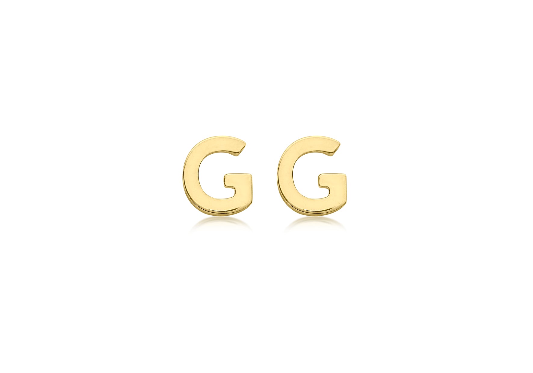 9ct Yellow Gold Initial F Stud Earrings