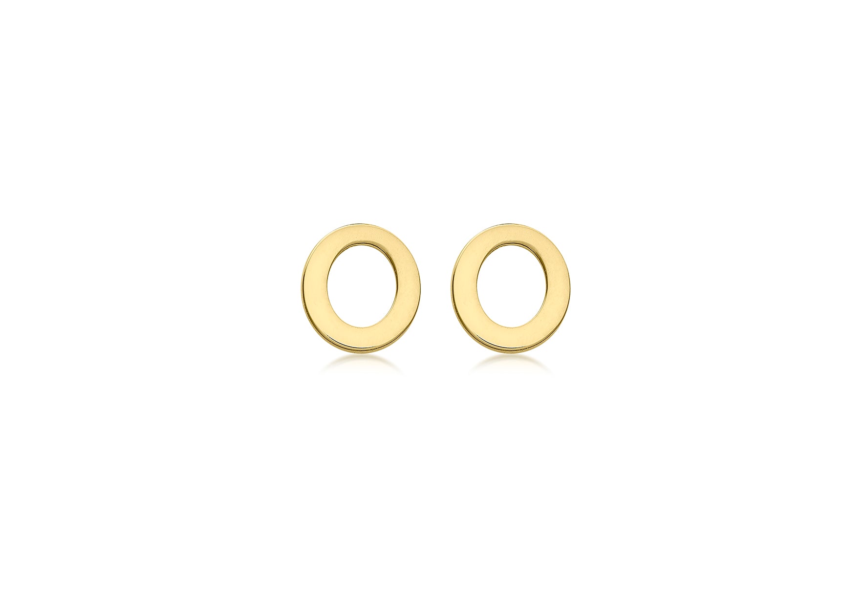 9ct Yellow Gold Initial O Stud Earrings