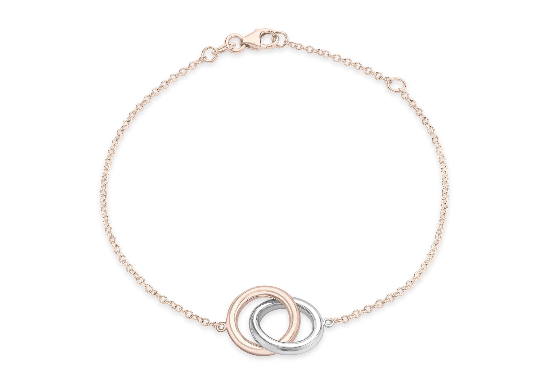 9ct Rose and White Gold Interlocking Ring Bracelet