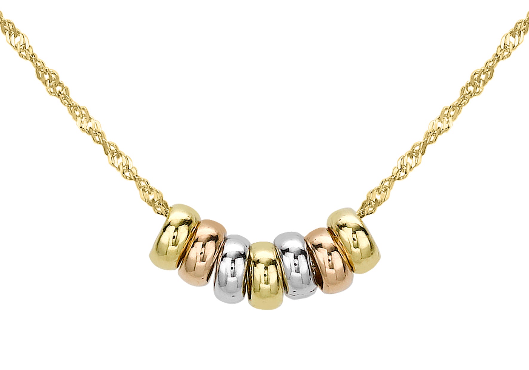 9ct Multi Gold Friendship Ring Necklace