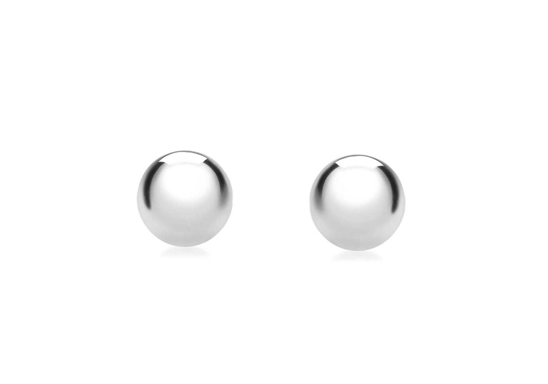 9ct Small 4mm White Gold Ball Studs