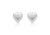 9ct White Gold Puffed Heart Stud
