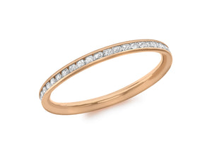 9ct Rose Gold Channel Set Cubic Zirconia Ring