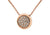 Rose Gold Plate Pave Disc Pendant