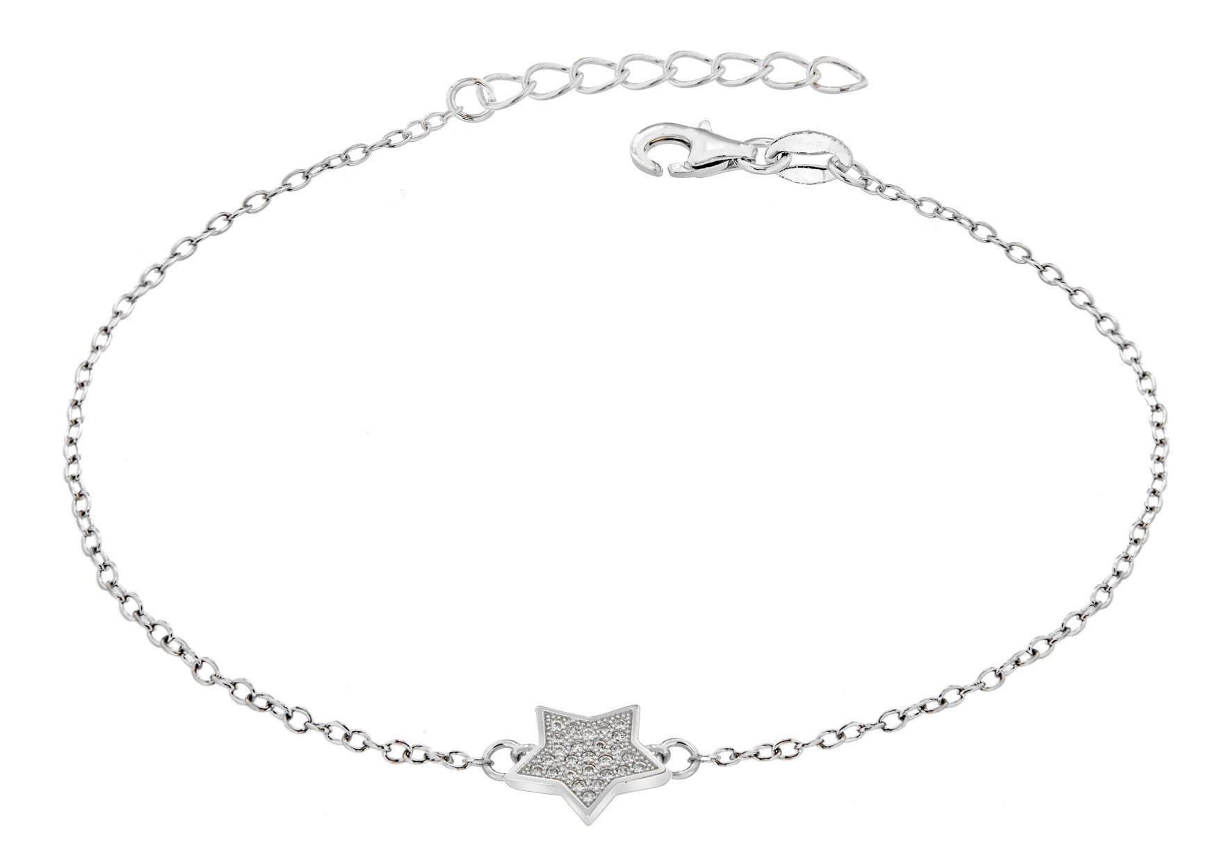 Sterling Silver Crystal Star Bracelet
