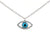 9ct White Gold Diamond Set Evil Eye Necklace