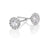 Sterling Silver Pave Crystal Cluster Stud Earring