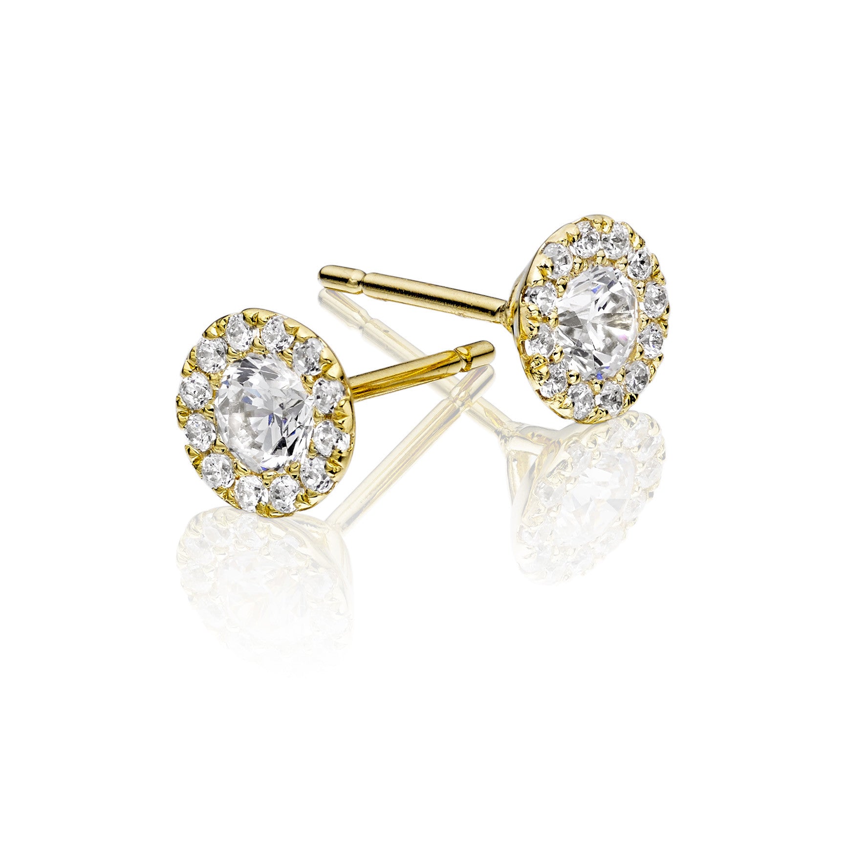 Gold Plate Pave Crystal Cluster Stud Earring