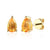 Citrine Gemstone Pear Shape Rose Gold Stud Earrings