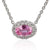 18ct White Gold Oval Pink Sapphire and Diamond Pendant on Chain