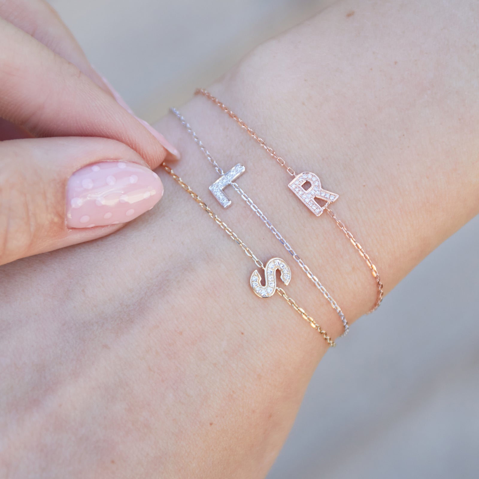 Diamond Initial Bracelets