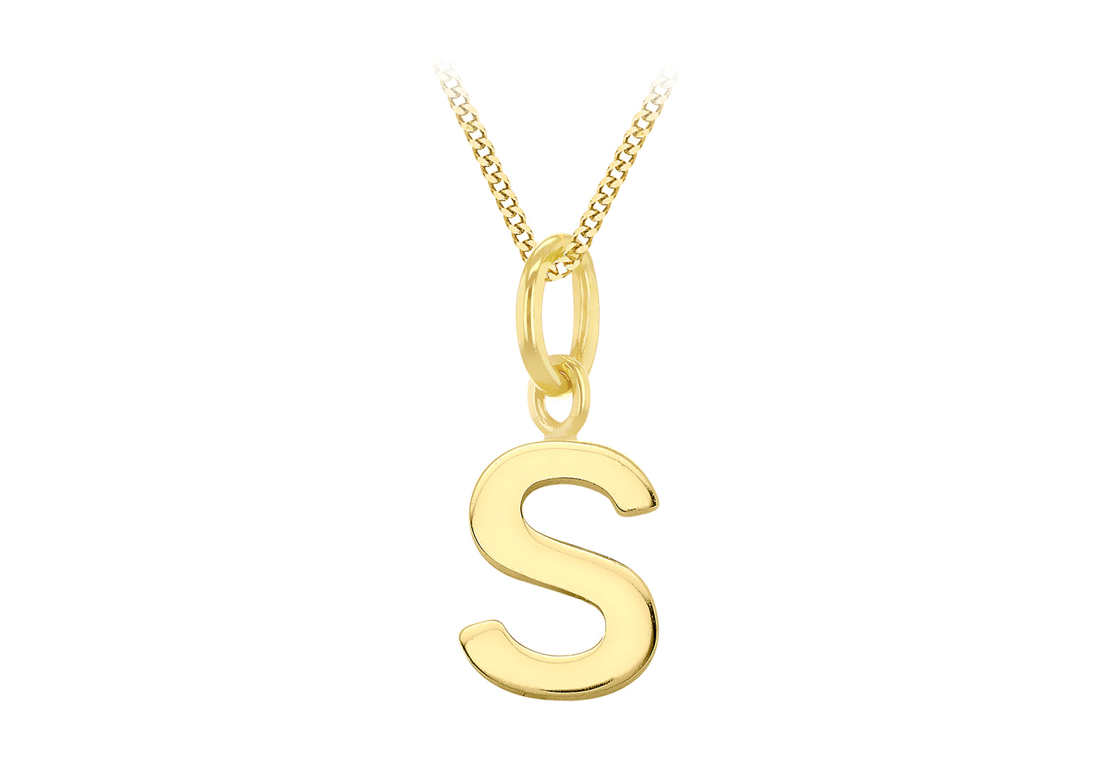 9ct Yellow Gold Tiny Initial S Pendant