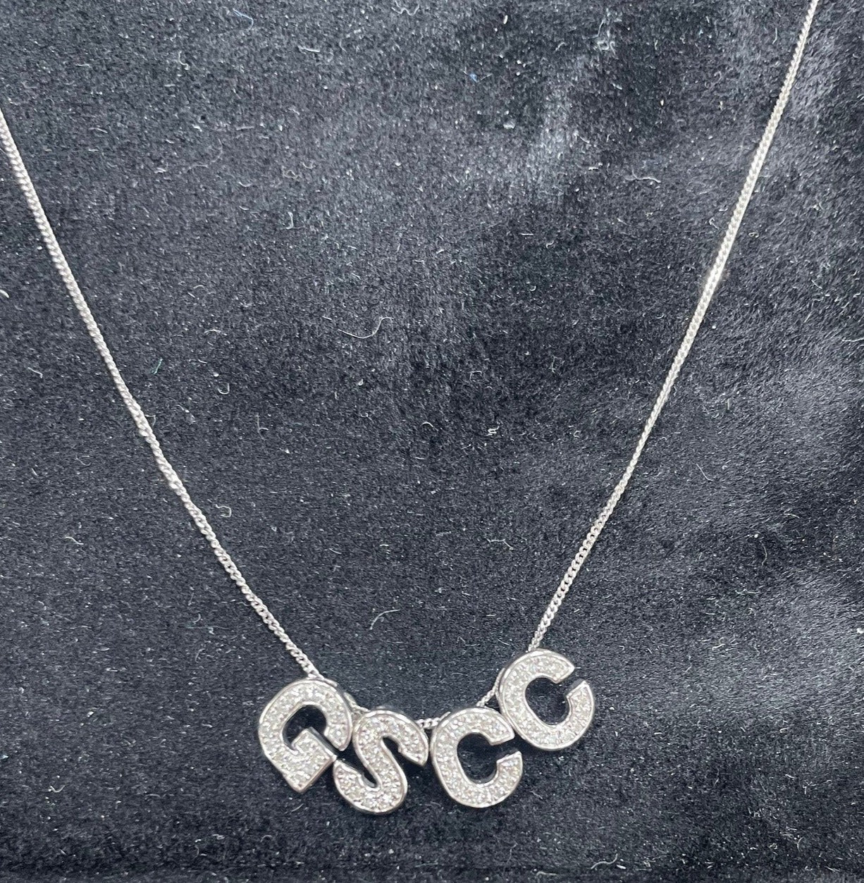 Four Initial Multi Diamond Necklace