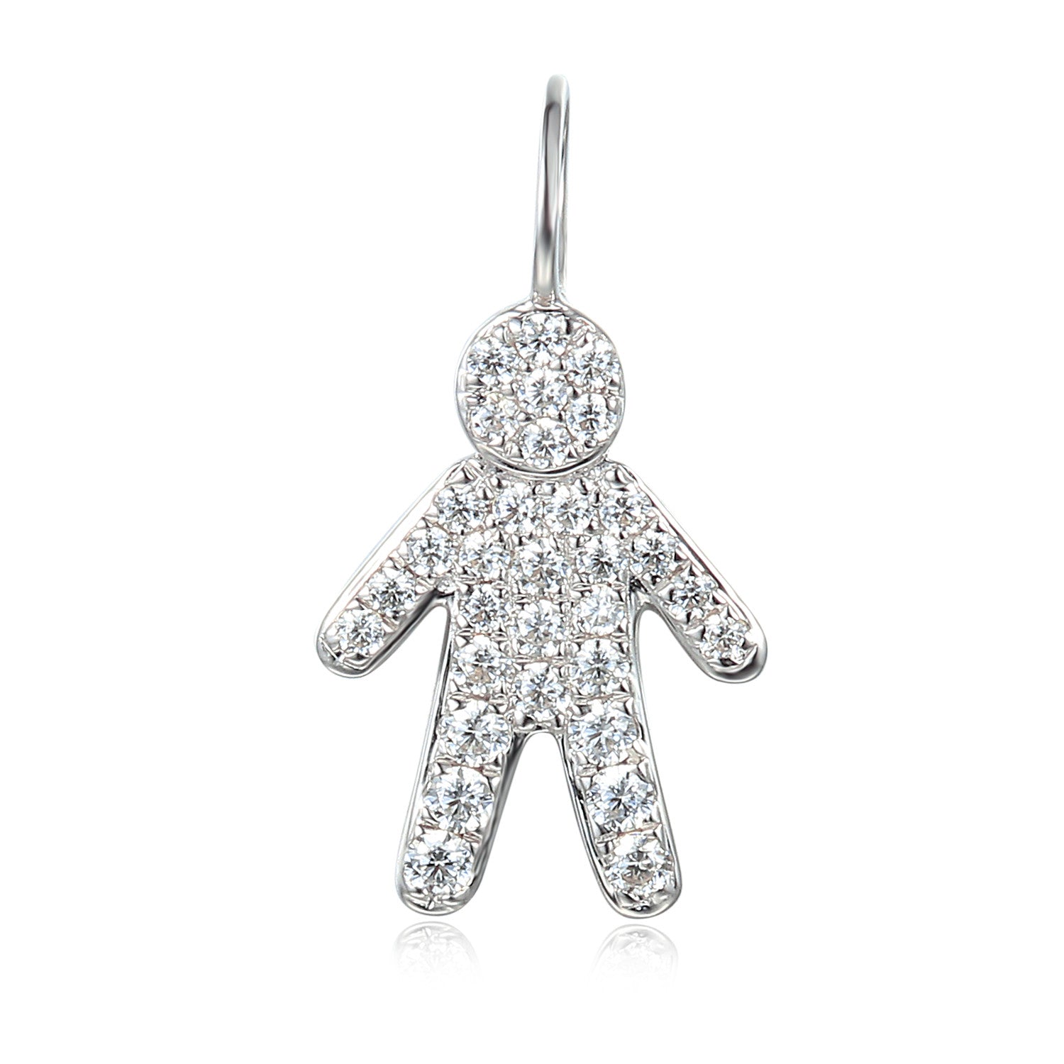 9ct Gold and Diamond Boy Pendant Charm