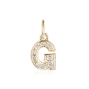Diamond 'G' Initial Charm