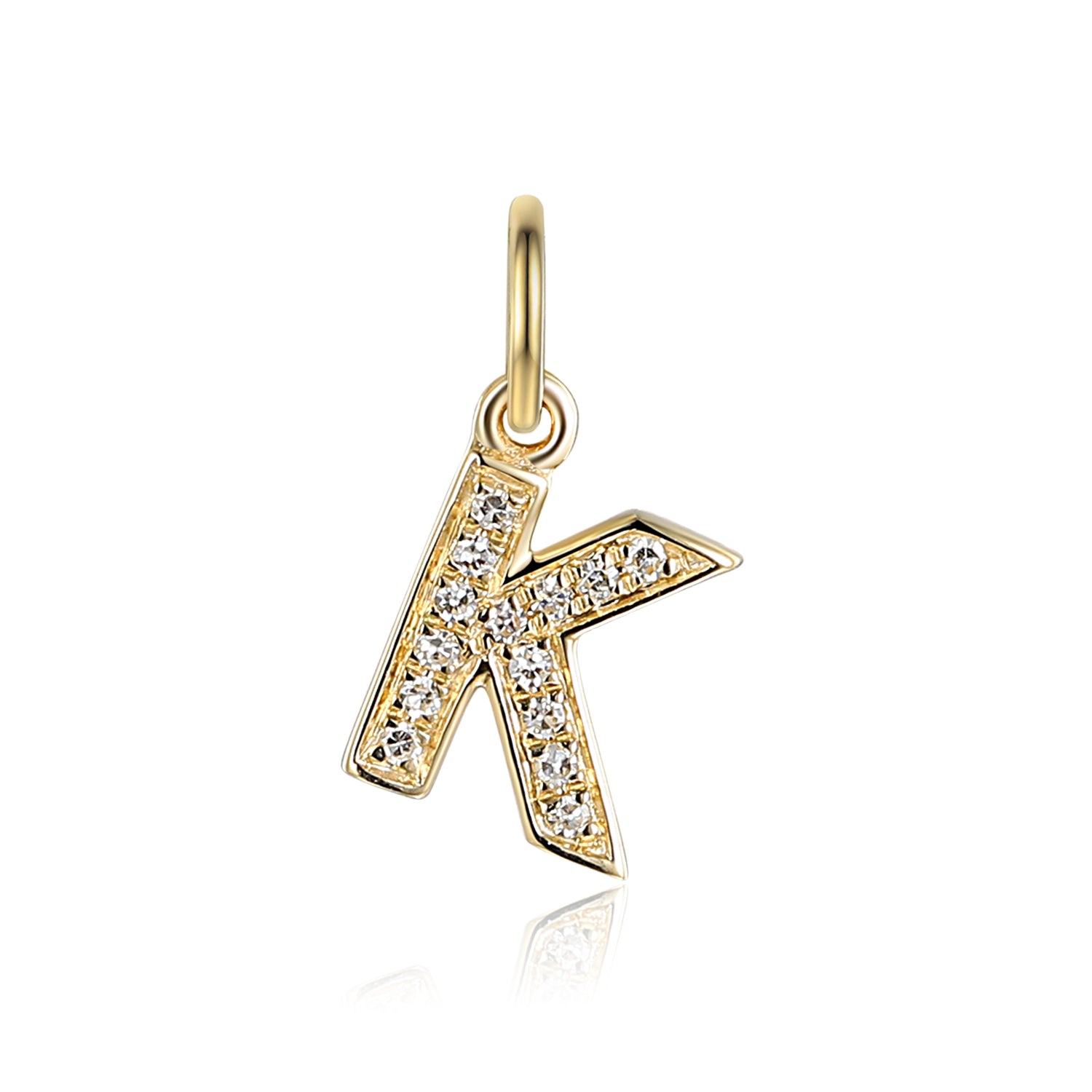Diamond 'K' Initial Charm