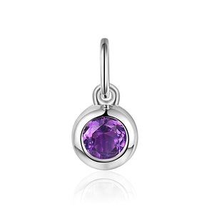 Amethyst Rubover Birthstone Bubble Charm