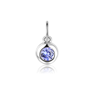 Tanzanite Rubover Birthstone Bubble Charm