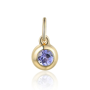 Tanzanite Rubover Birthstone Bubble Charm