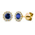 Sapphire & Diamond Earrings, September Birthstone Cluster Studs