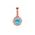Aqua & Diamond Necklace, March Birthstone Round Cluster 9ct Gold