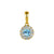 Aqua & Diamond Necklace, March Birthstone Round Cluster 9ct Gold