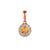 Citrine & Diamond Pendant, November Birthstone Cluster 18ct Gold Necklace