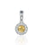 Citrine & Diamond Pendant, November Birthstone Cluster 18ct Gold Necklace
