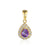 Amethyst & Diamond Necklace, February Birthstone Pear Shape
