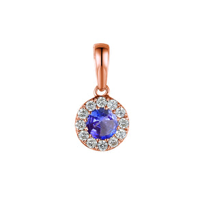 December Birthstone Tanzanite and Diamond Cluster Pendant 18ct Gold