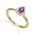 Amethyst & Diamond Cluster Ring, Pear Shape February Birthstone