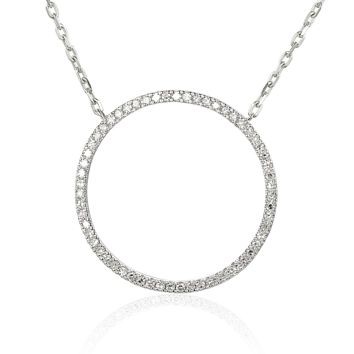 Circle clearance pave necklace