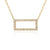 9ct Yellow Gold Open Pave Diamond Rectangle Necklace