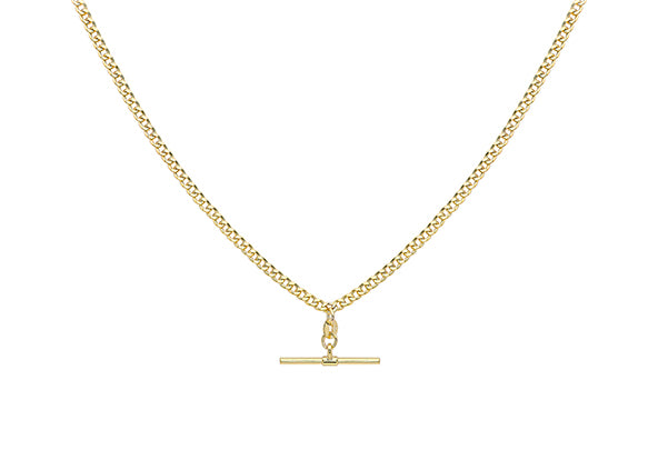 9ct Yellow Gold Albert T-bar Necklace