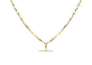 9ct Yellow Gold Albert T-bar Necklace