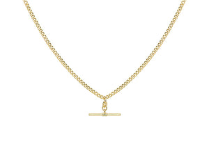 9ct Yellow Gold Albert T-bar Necklace