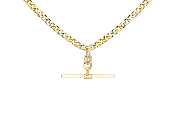9ct Yellow Gold Albert T-bar Necklace