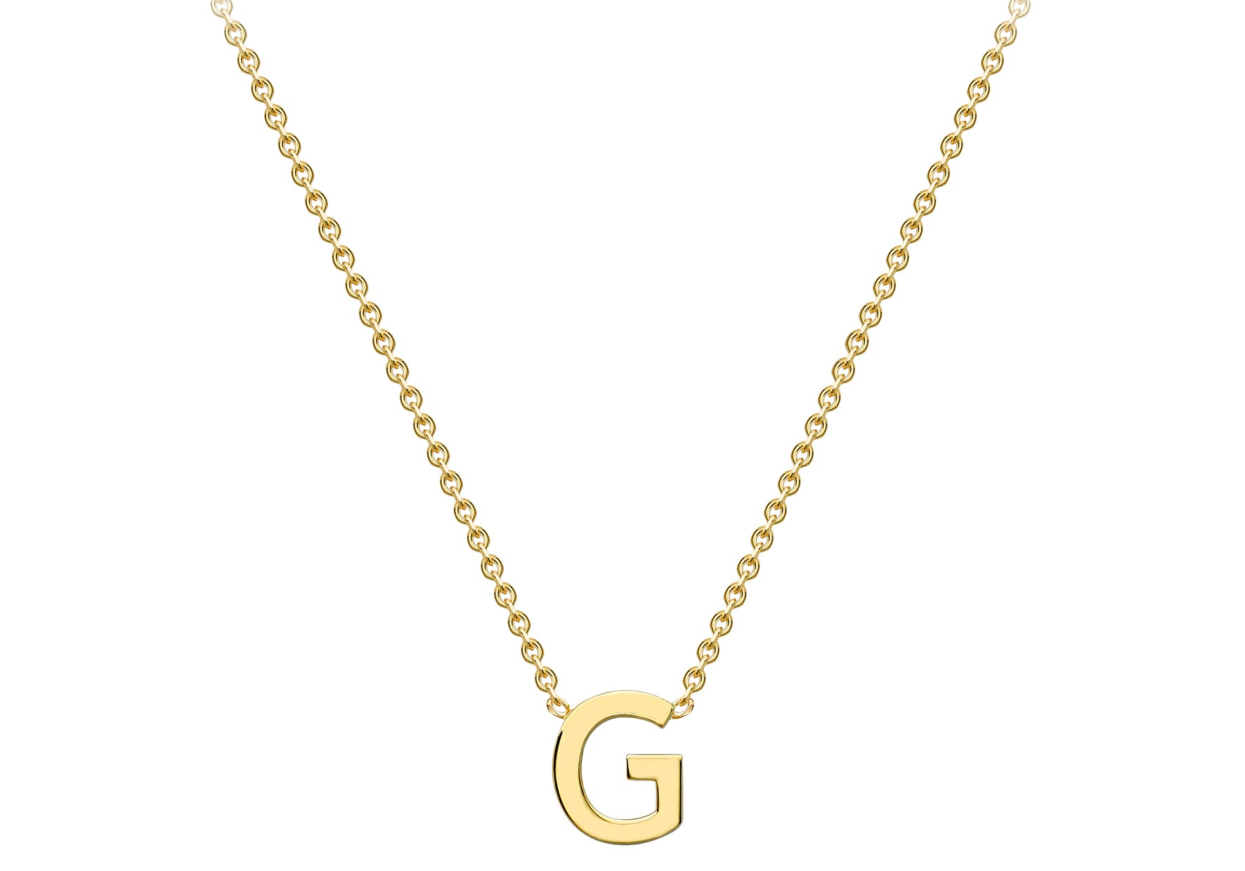 9ct Yellow Gold Plain Single Initial G Necklace