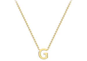 9ct Yellow Gold Plain Single Initial G Necklace