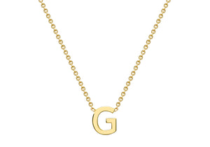 9ct Yellow Gold Plain Single Initial G Necklace